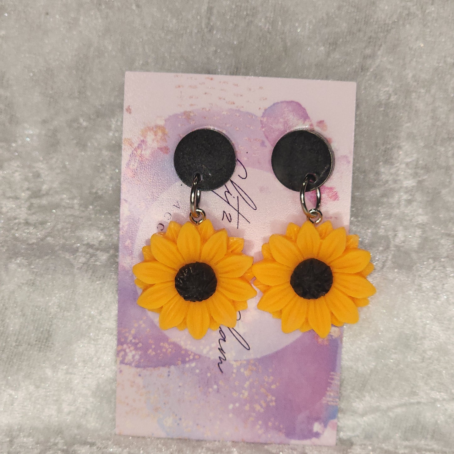 3D Sunflower (Large) Dangle Earrings