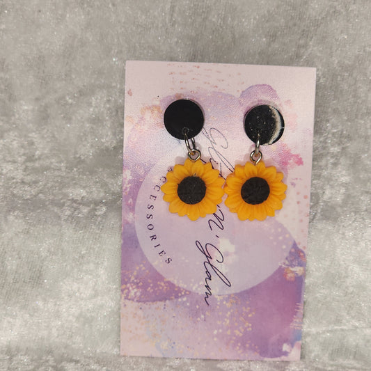 3D Sunflower (Small) Dangle Earrings