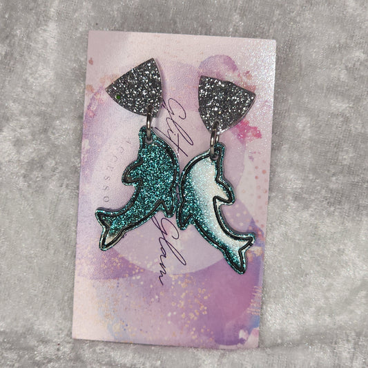 Dolphin #2 Dangle Earrings