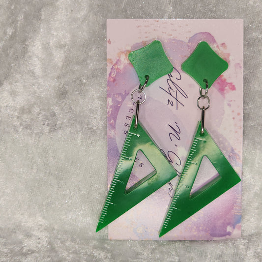 Triangle Ruler #2 Dangle Earrings