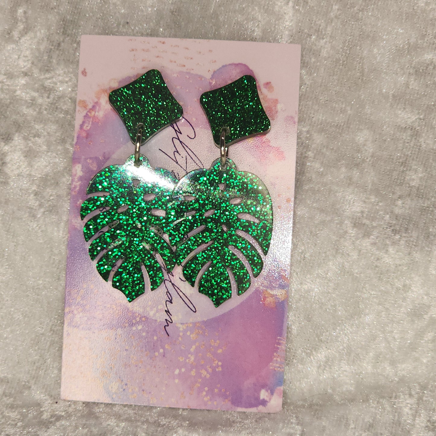 Monstera Leaf #1 Dangle Earrings