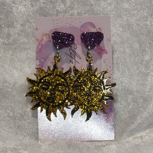 Sun #4 Dangle Earrings