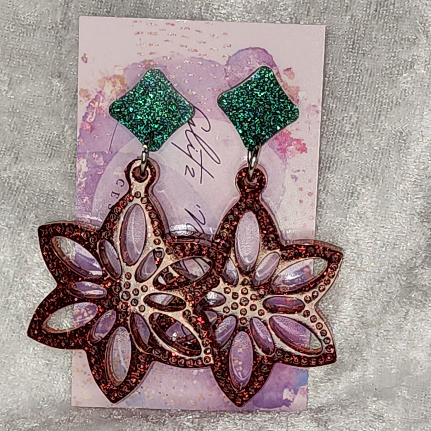 Large Lotus #2 Dangle Earrings