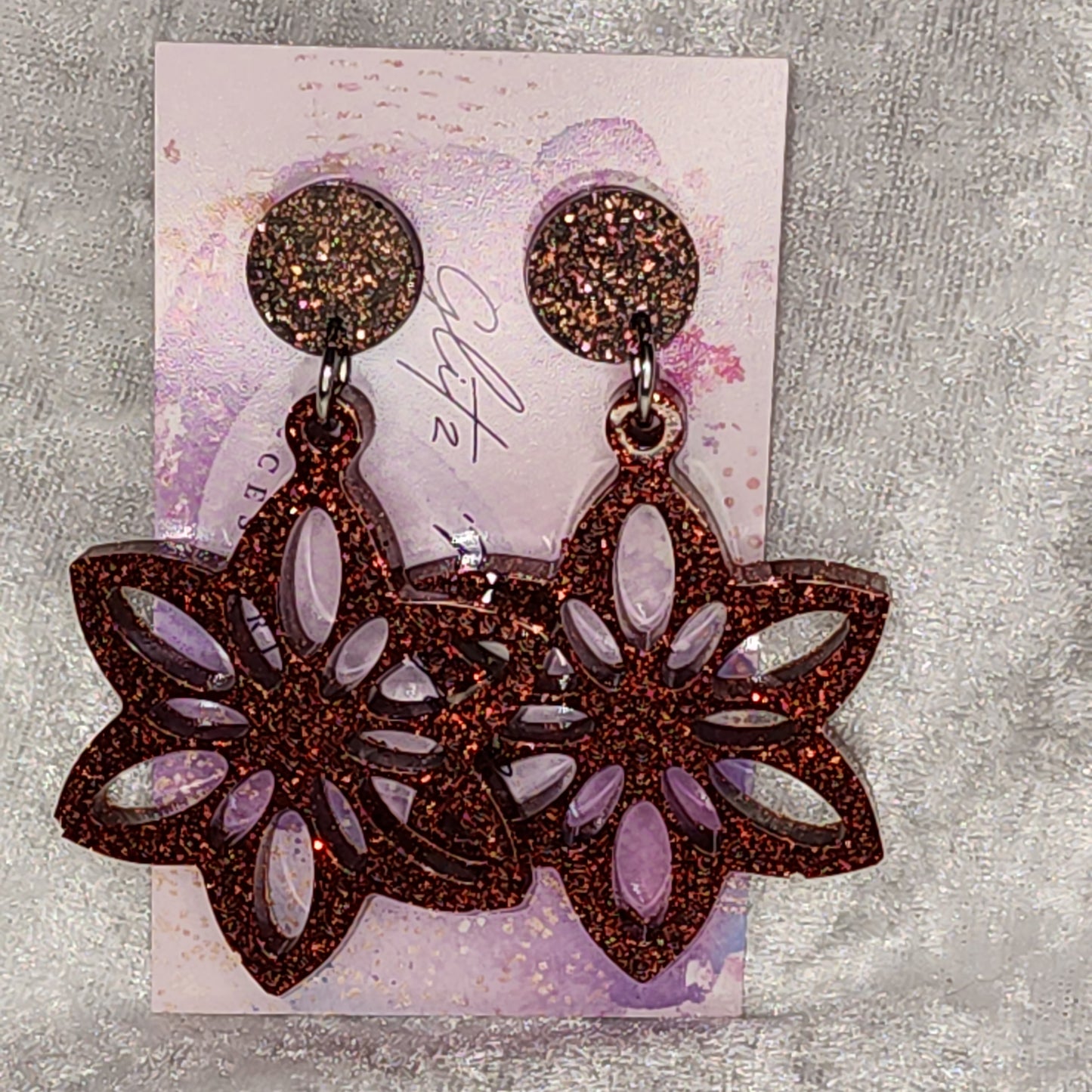 Large Lotus #3 Dangle Earrings