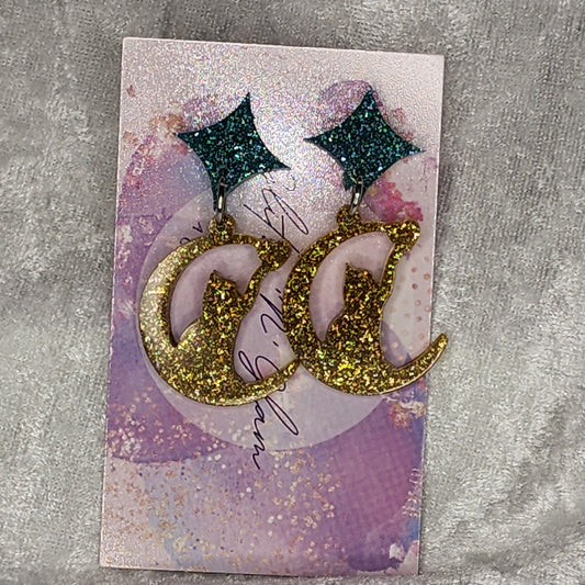 Moon #10 Dangle Earrings