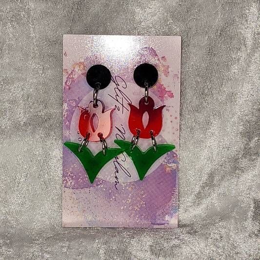 Small Tulip #4 Dangle Earrings