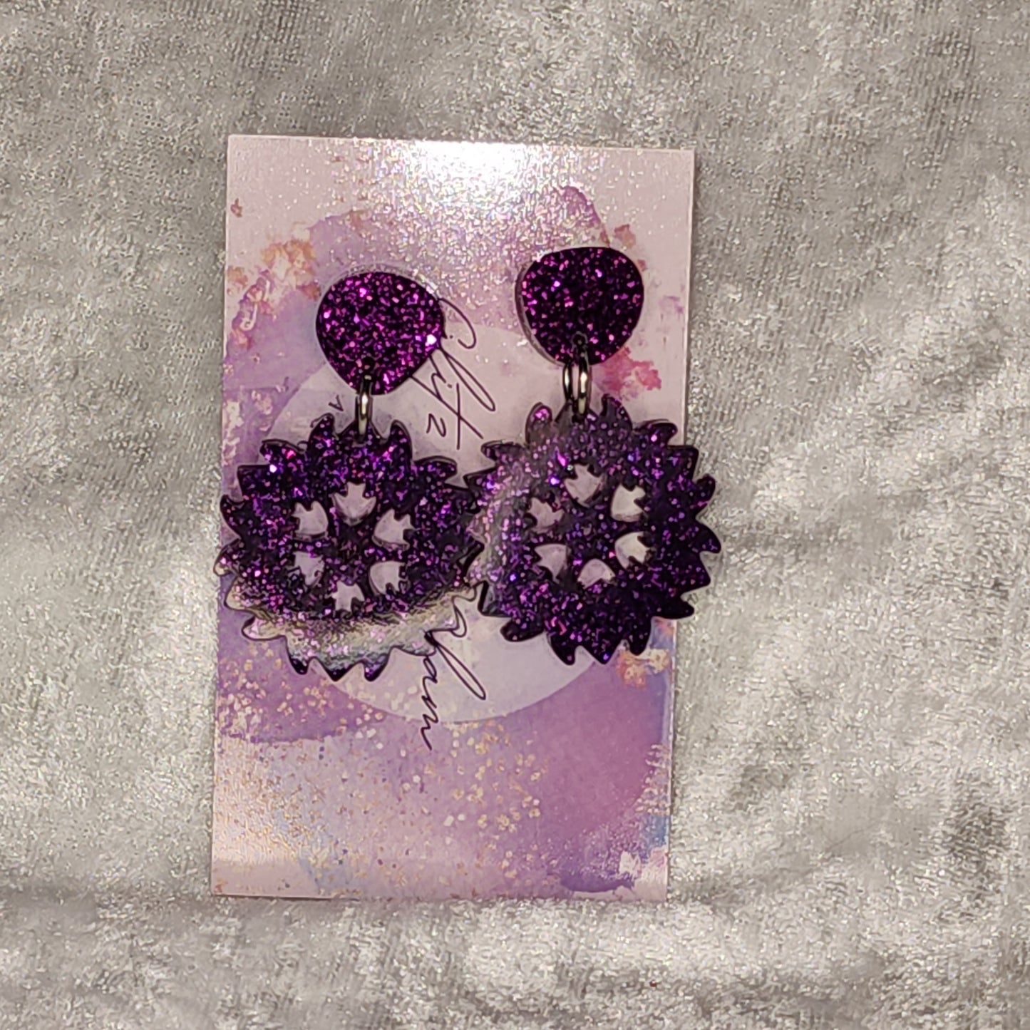 Dandelion Bloom #2 Dangle Earrings