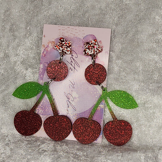 Cherries #3 Dangle Earrings