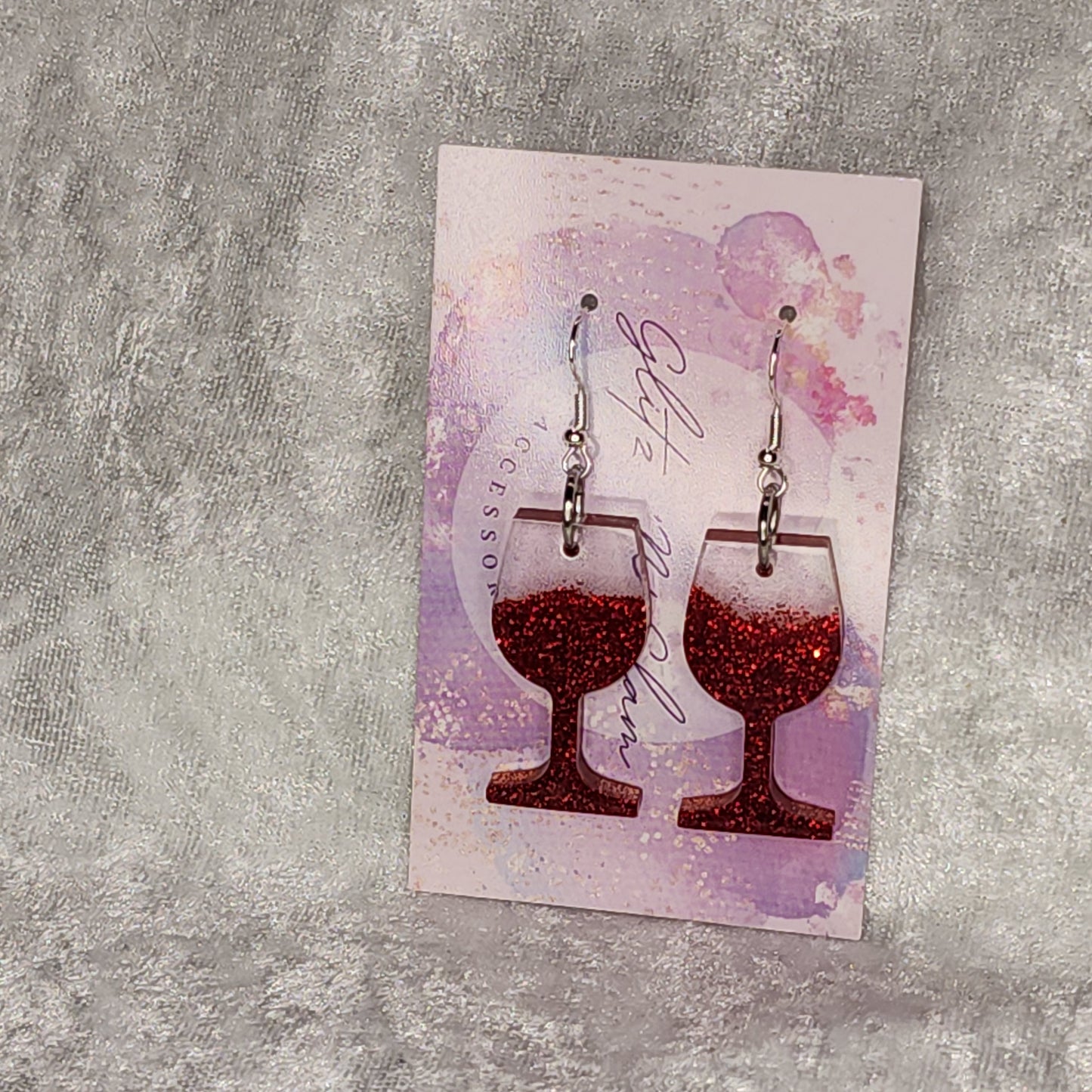 Wine Glass #5 Dangle Earrings