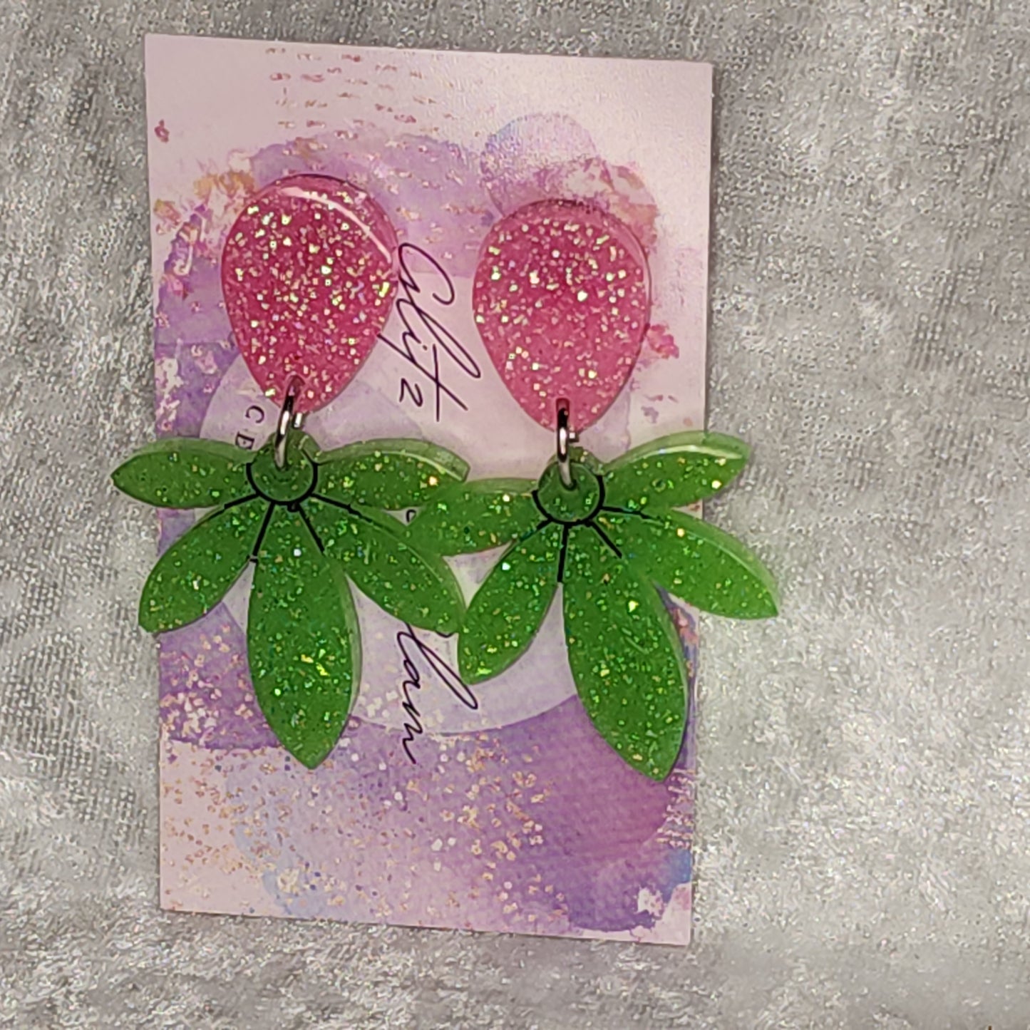 Lge Leaf #5 Dangle Earrings