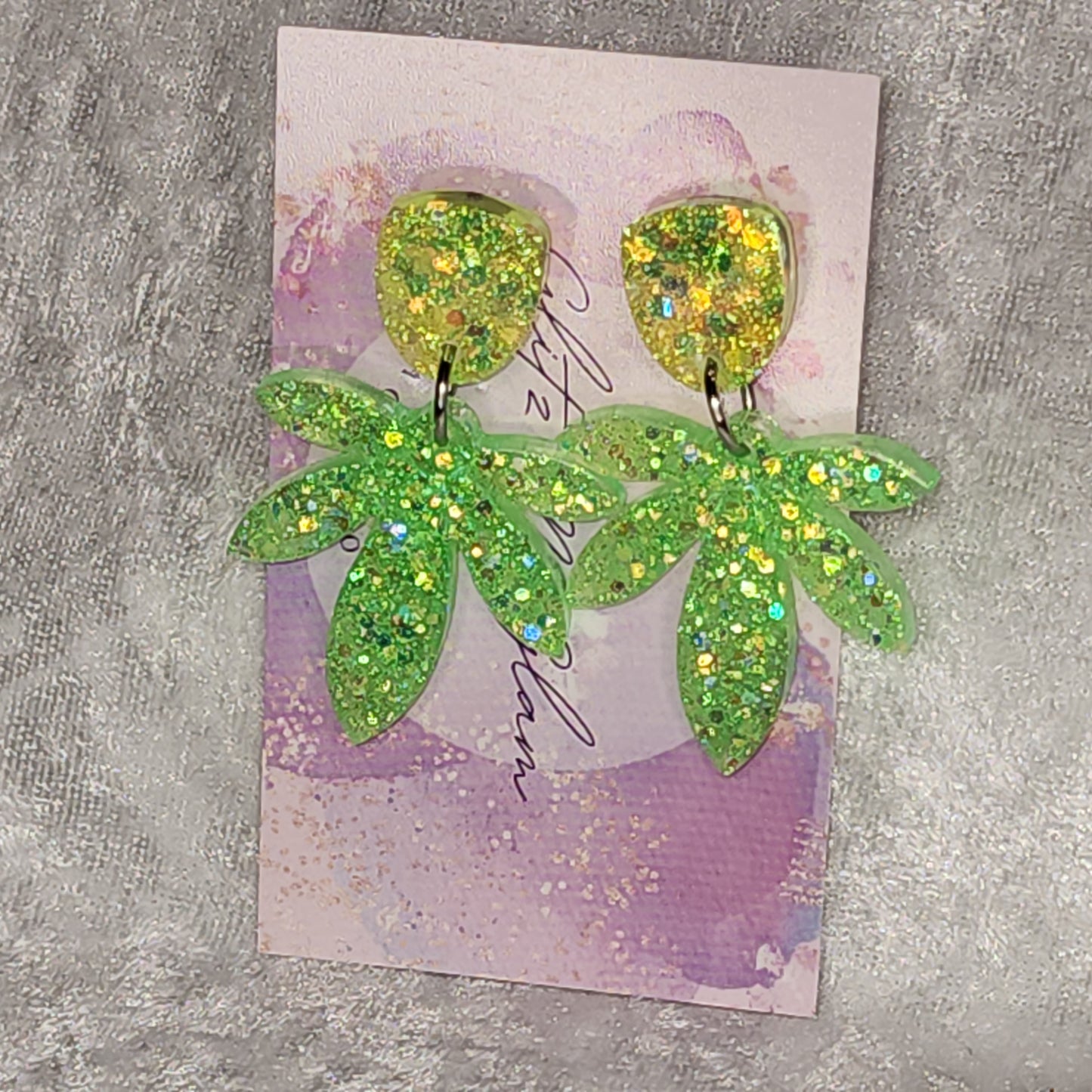 Lge Leaf #7 Dangle Earrings