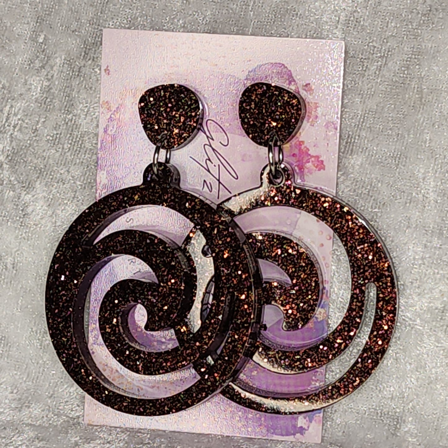 Large Spiral #1 Dangle Earrings