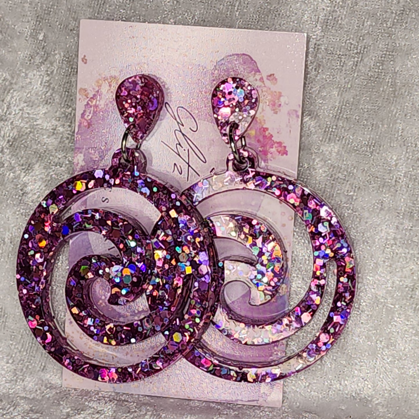 Large Spiral #3 Dangle Earrings