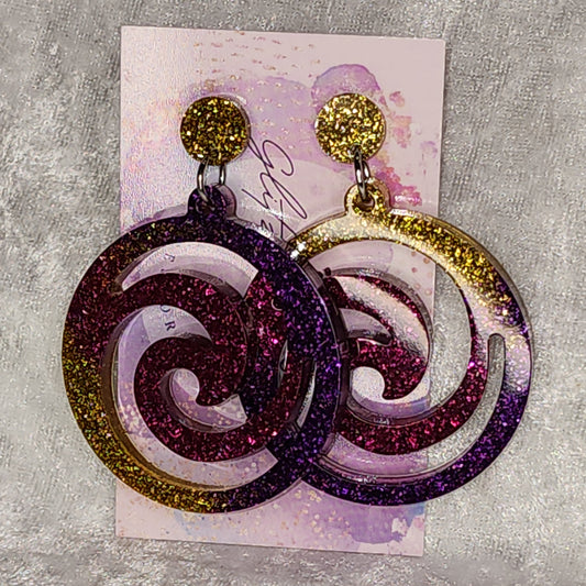 Large Spiral #4 Dangle Earrings