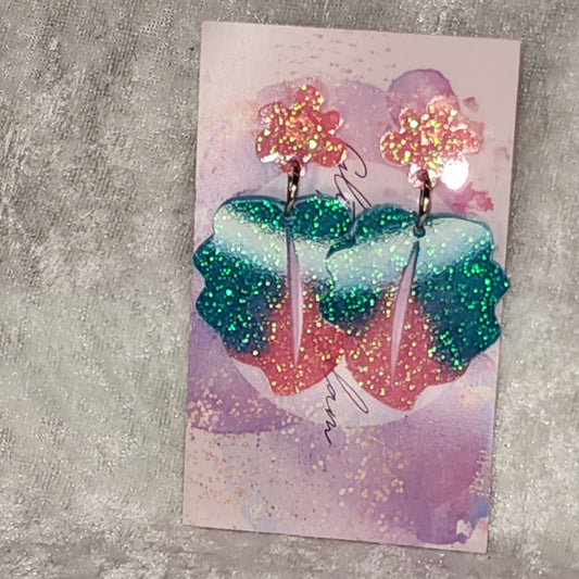 Abstract Leaf #4 Dangle Earrings