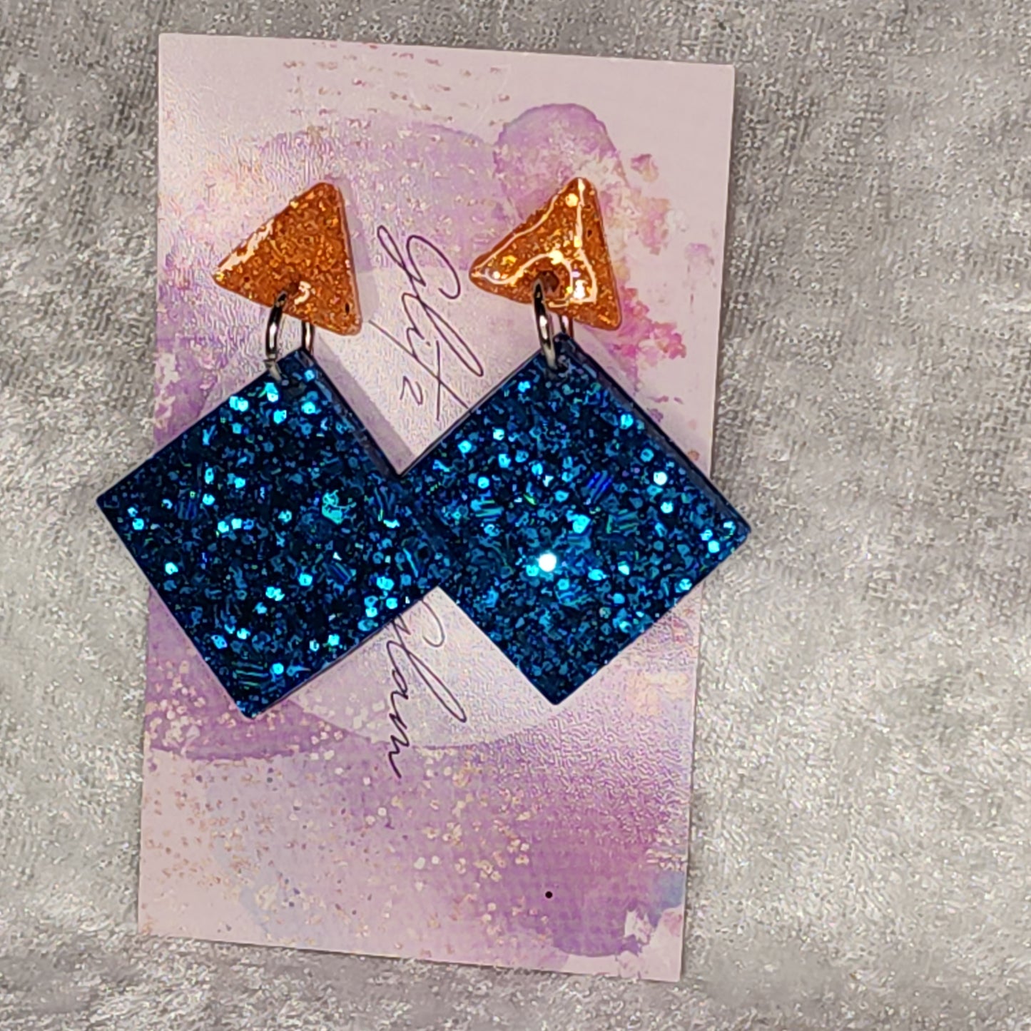 Diamond Square medium  #19 Dangle Earrings