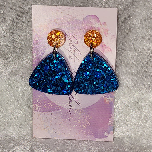 Medium Rounded Triangle #6 Dangle Earrings