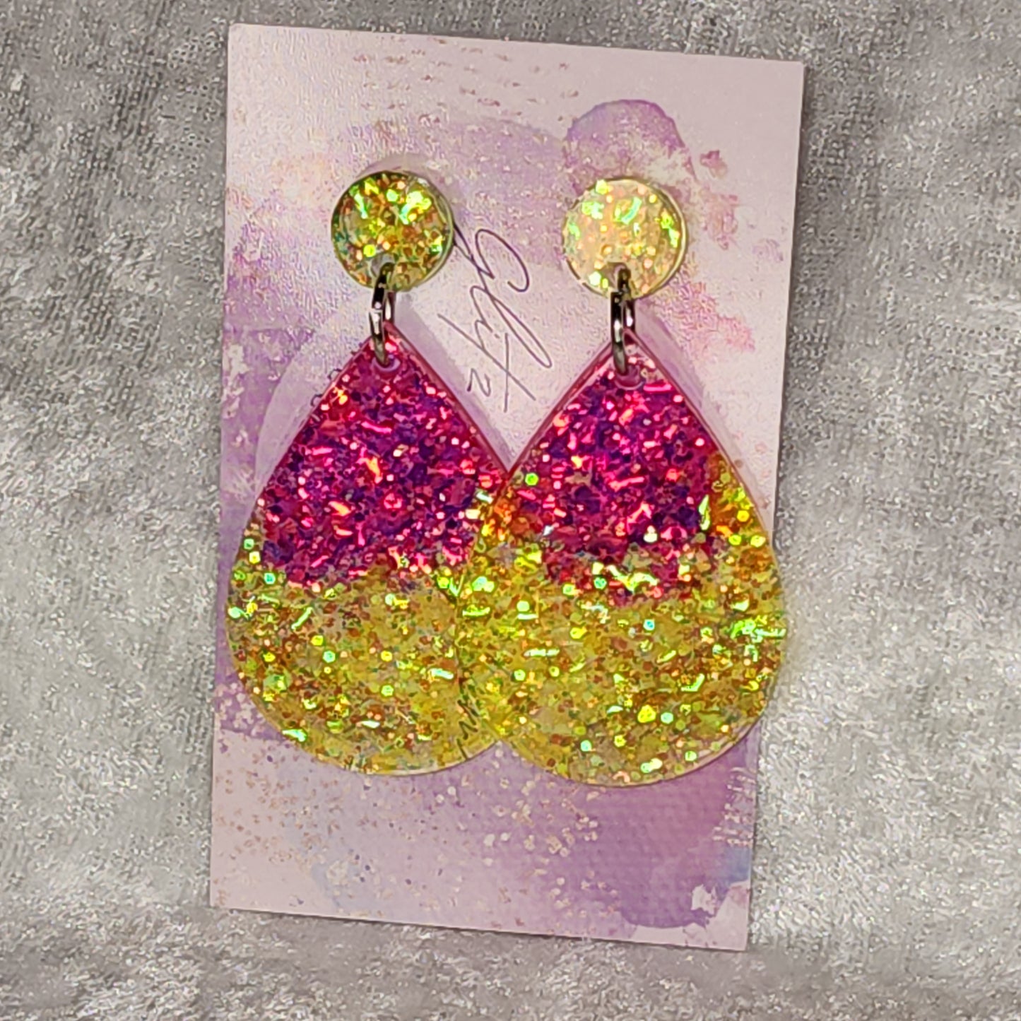 Large Droplet Disc #4 Dangle Earrings