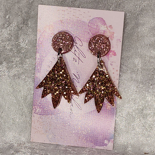 Pointed Flower #7 Dangle Earrings