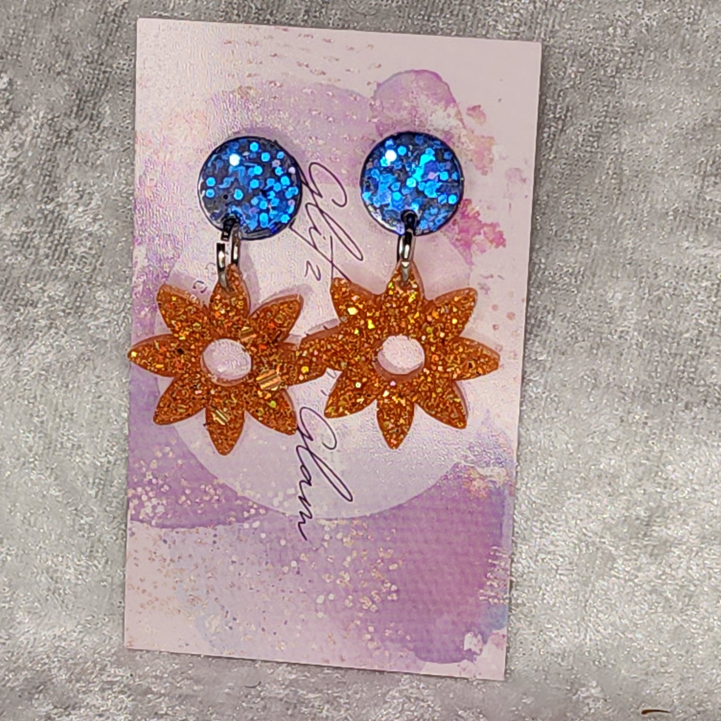 Small Sunflower #6 Dangle Earrings