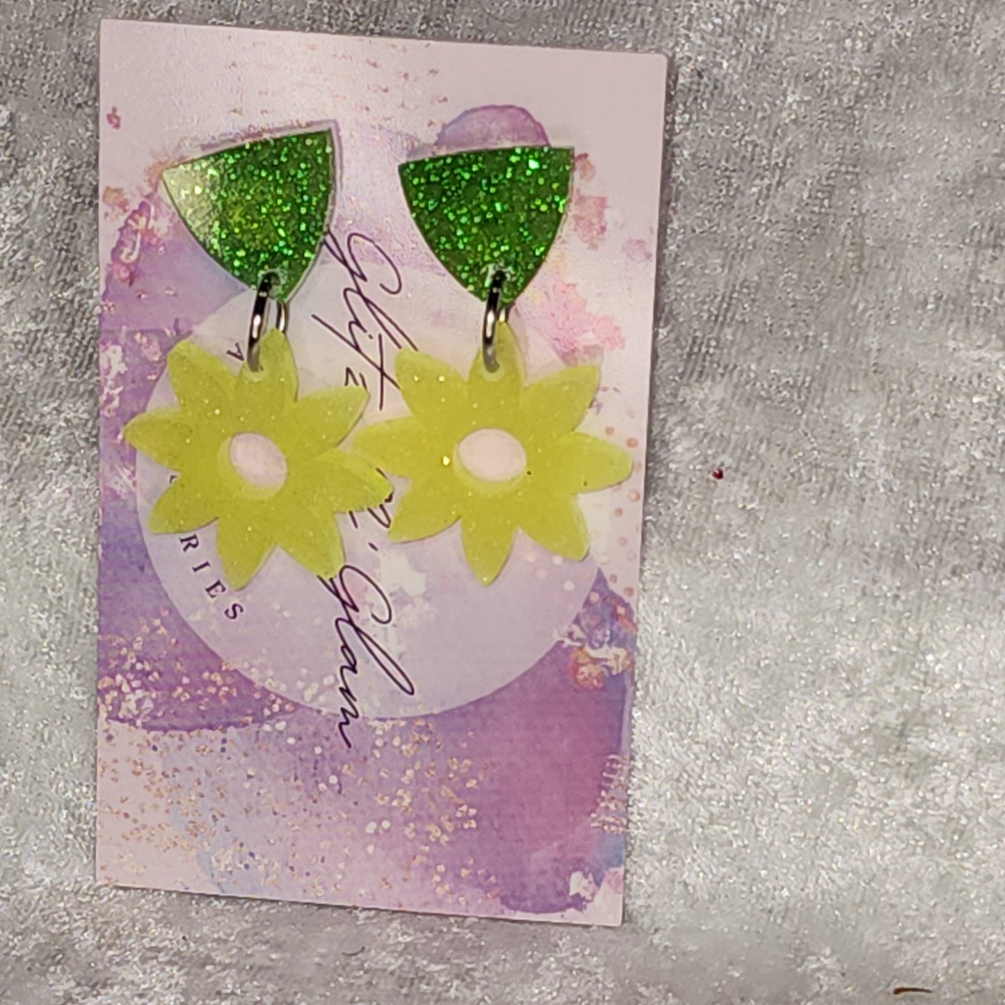 Small Sunflower #7 Dangle Earrings