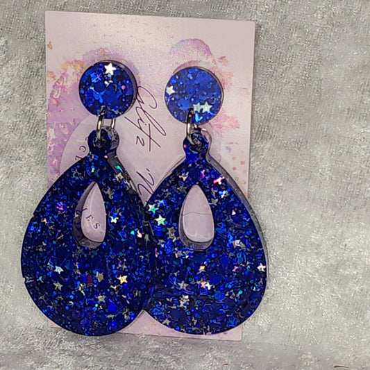 Large Tear Drop #4 Dangle Earrings