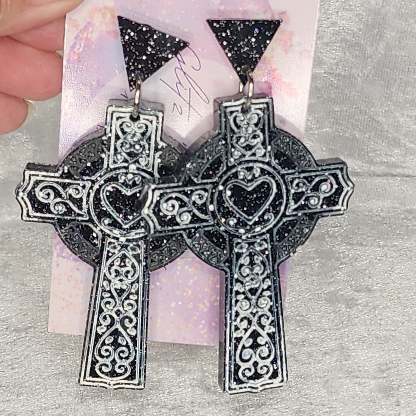 Cross #9 Dangle Earrings