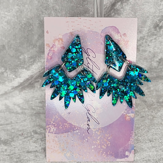 Pointed Flower #9 Dangle Earrings