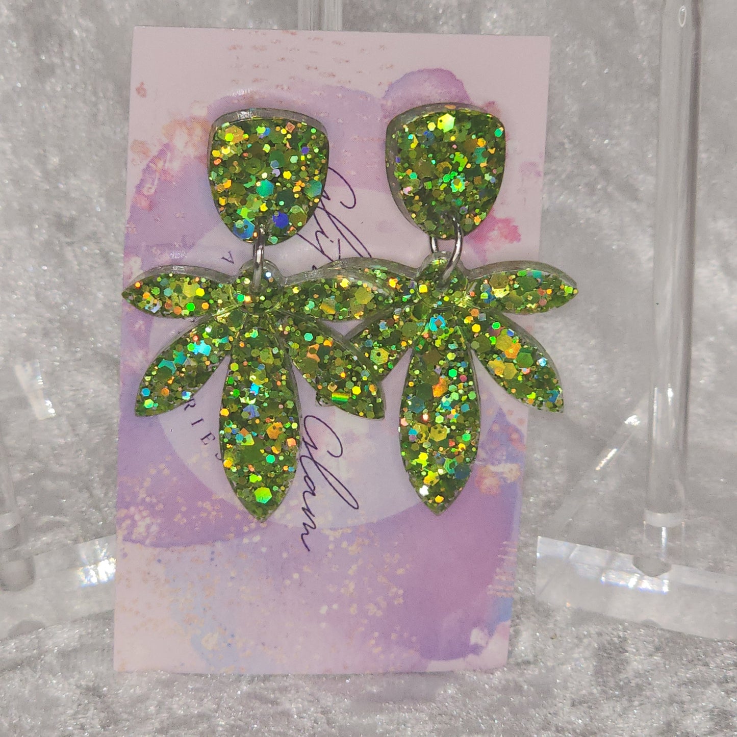 Lge Leaf #9 Dangle Earrings