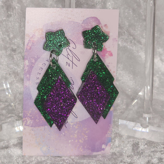 Diamond #6 Dangle Earrings