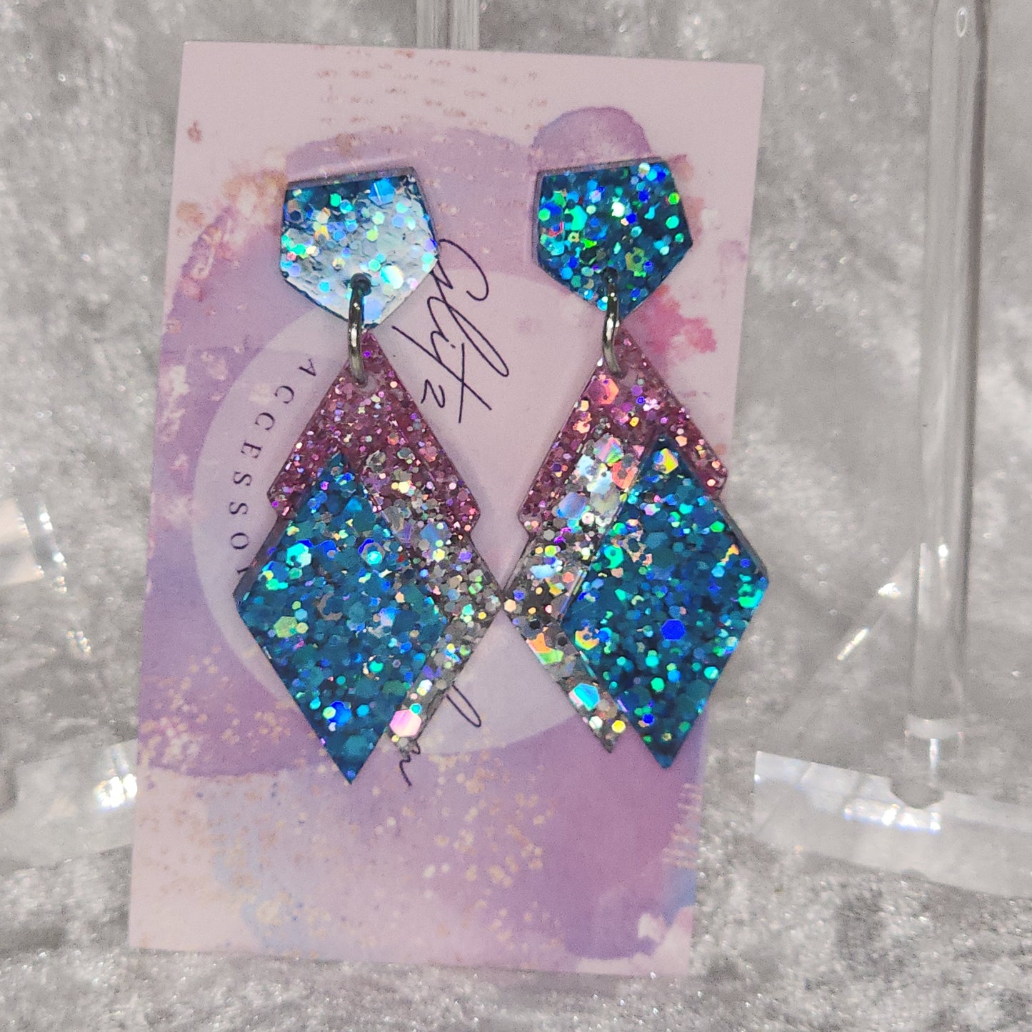 Diamond #7 Dangle Earrings