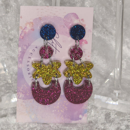 Arched Daisy #10 Dangle Earrings