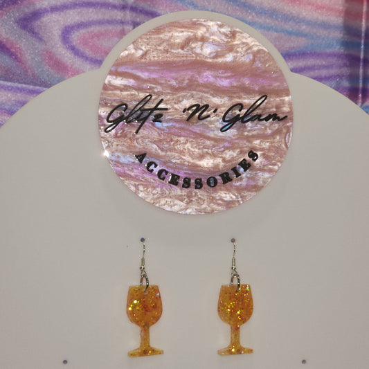 Wine Glass #10 Dangle Earrings