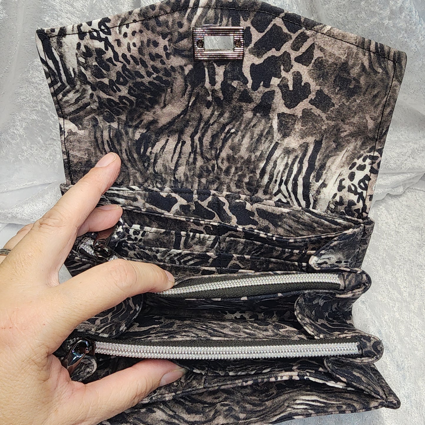 Animal Print Double Zip Wallet