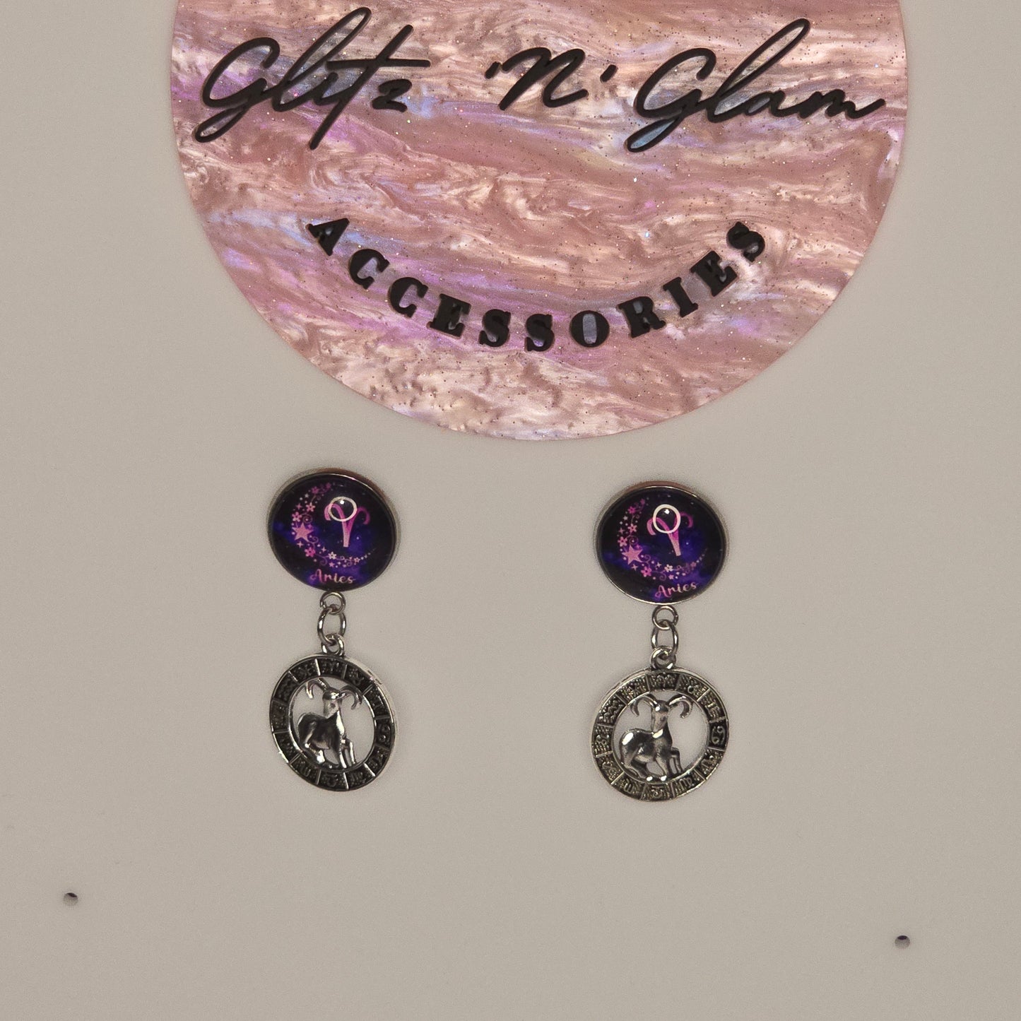 Star Sign Aries Earrings #1