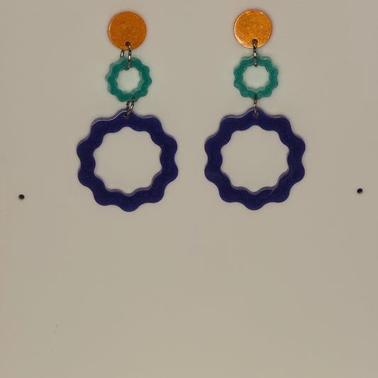 Squiggly Circle #01 Dangle Earrings