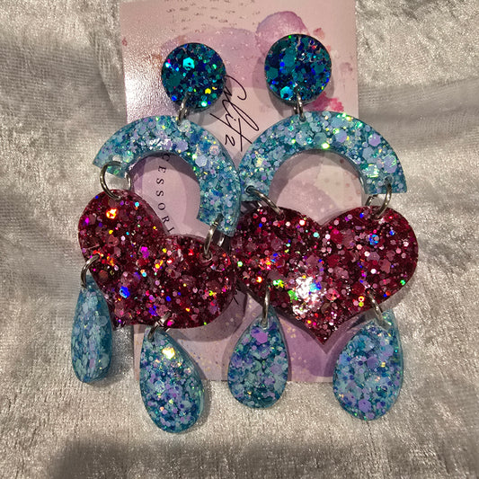 Love Heart #77 Dangle Earrings