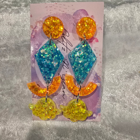Abstract #33 Dangle Earrings