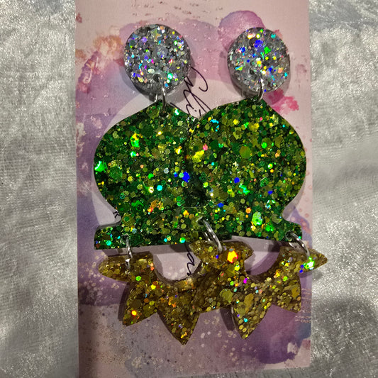 Abstract Flower #9 Dangle Earrings