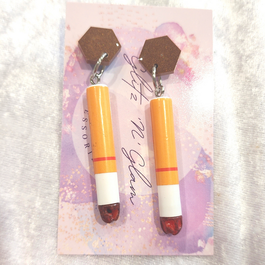 Lit Cigarette Earrings