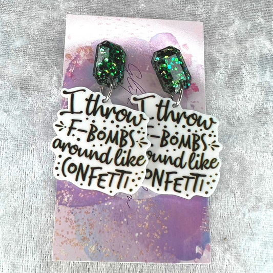 F-bombs design 2 18+ Slogan Earrings