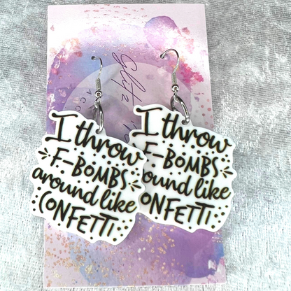 F-bombs design 2 18+ Slogan Earrings