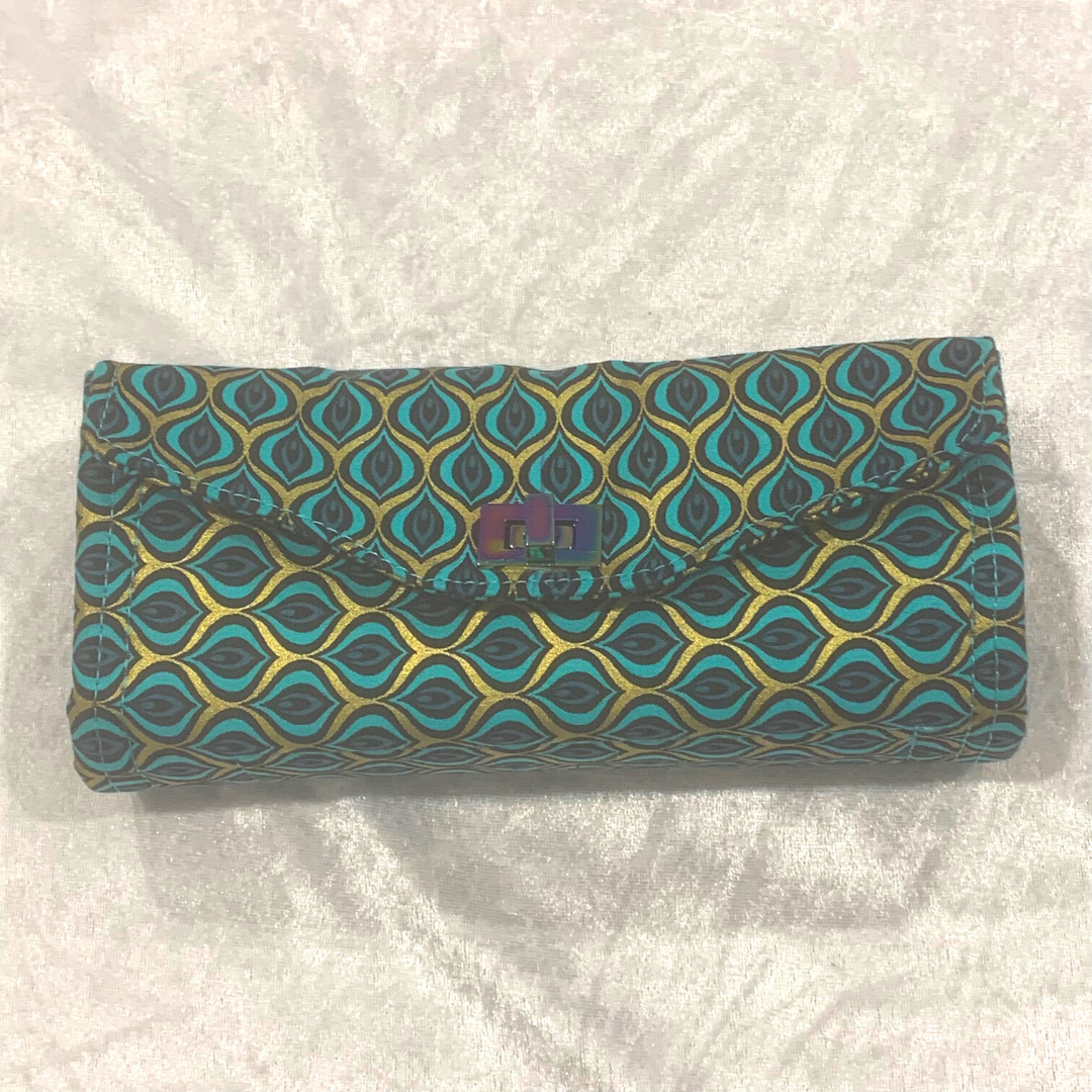 Peacock Glitz Double Zip Wallet