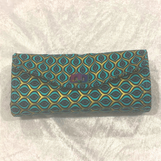 Peacock Glitz Double Zip Wallet