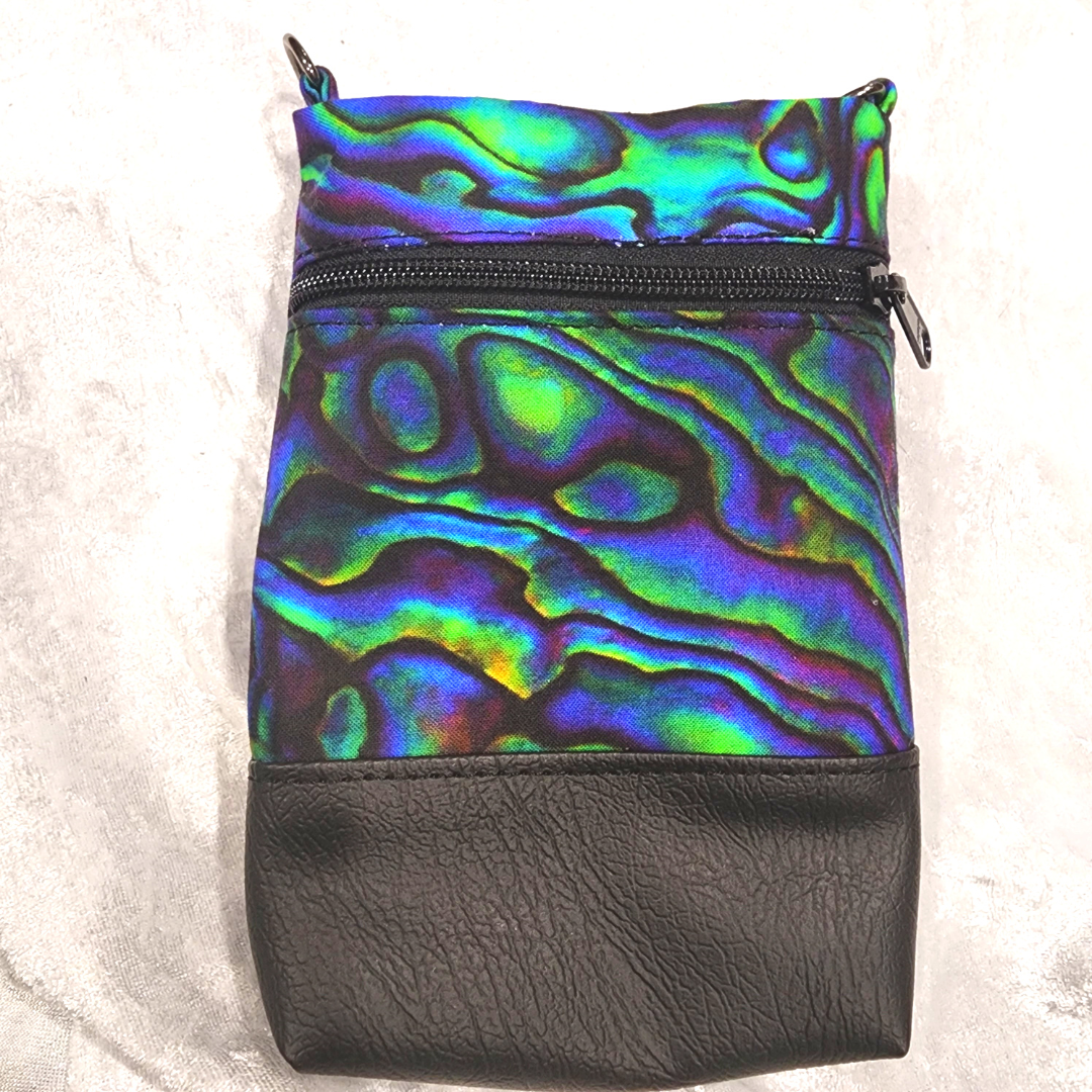 Blue & Green Swirl Glitz Phone Bag