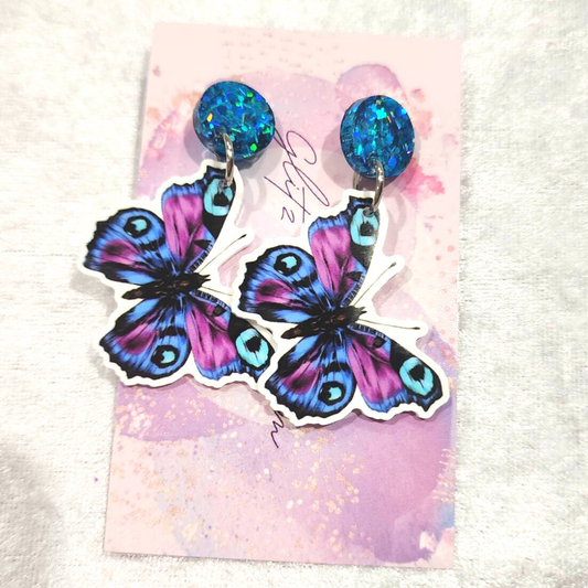 Purple Butterfly Earrings