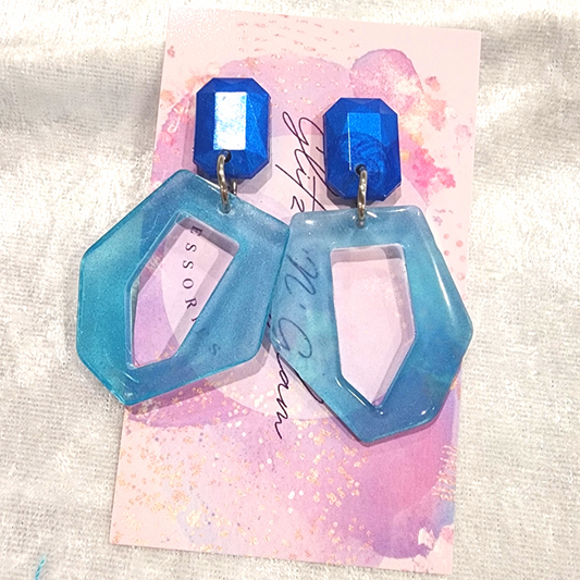 Abstract Pentagon #1 Dangle Earrings