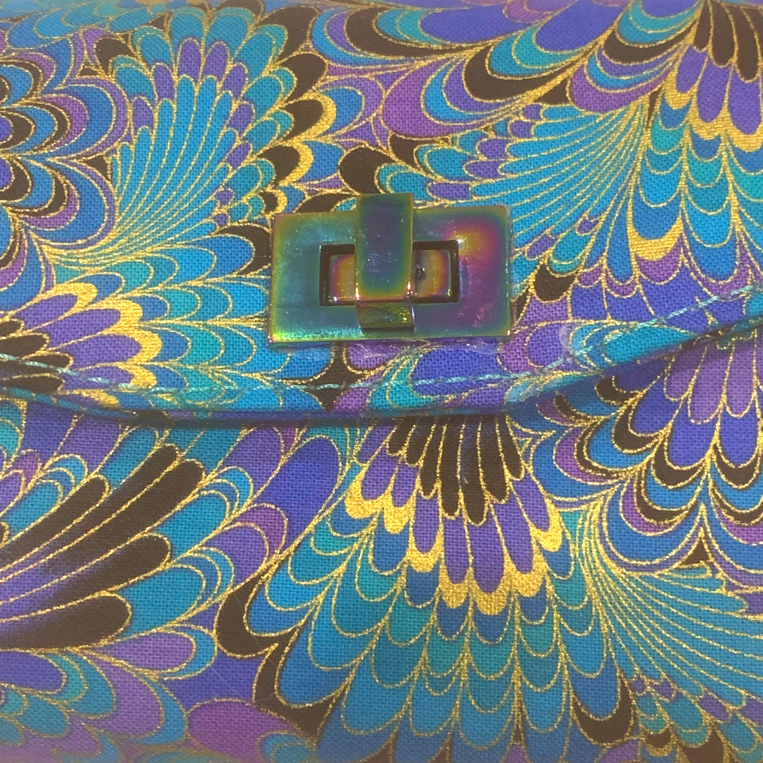 Peacock Feathers Glitz Double Zip Wallet