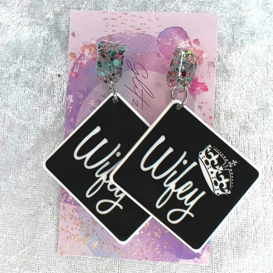 Wifey Slogan Earrings