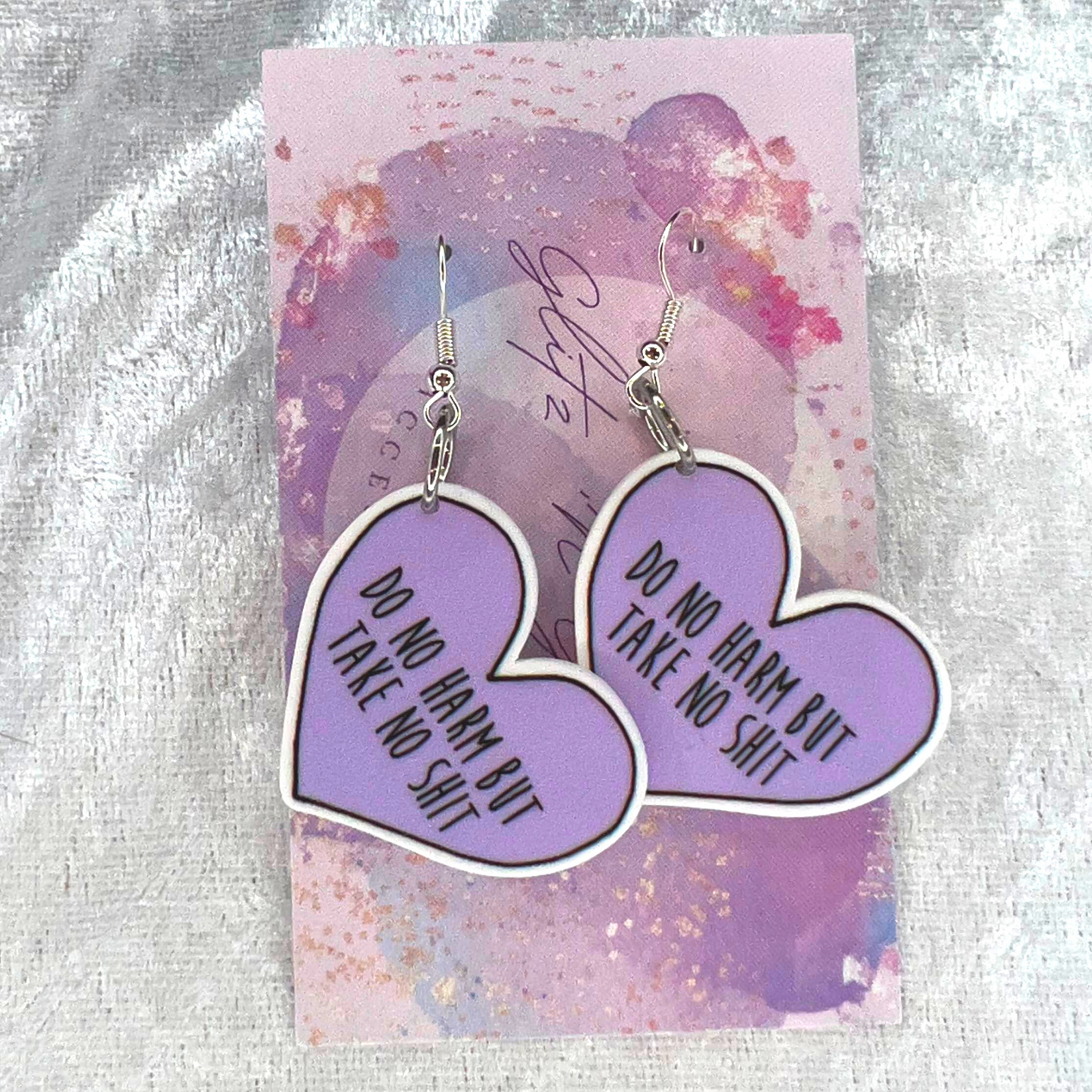 Do No Harm Slogan Earrings